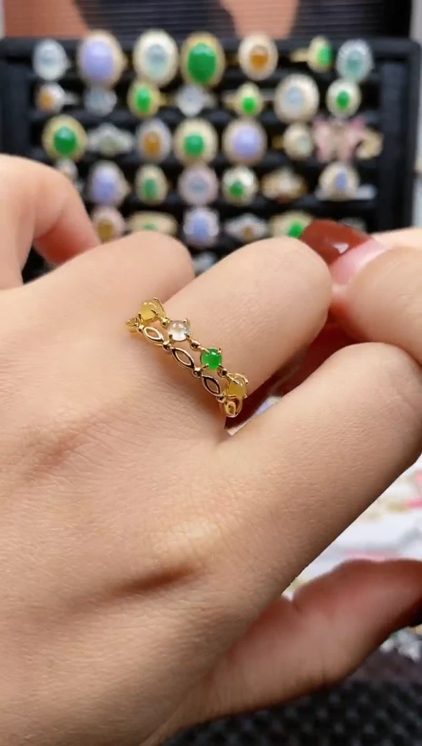 银S925镶嵌戒指翡翠139