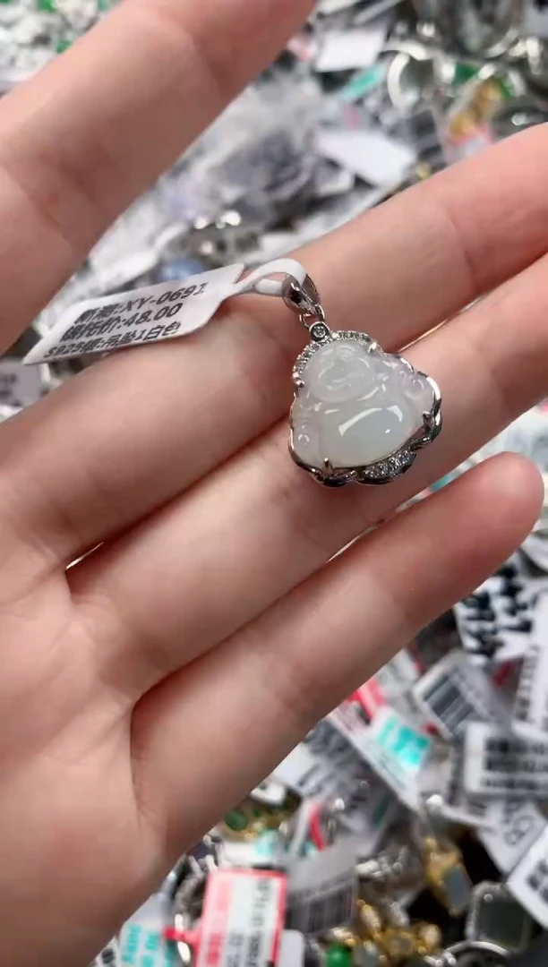 银S925镶嵌戒指翡翠444---6