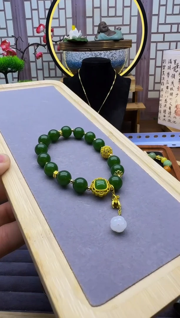 手链14K金镶嵌和田玉S432