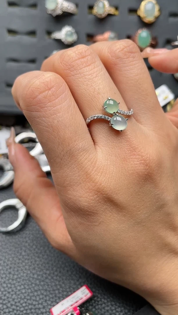 【闪购商品】翡翠戒指银S925镶嵌1111111111  82