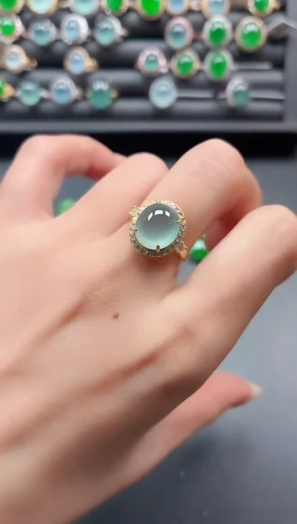 银S925镶嵌戒指翡翠1111111