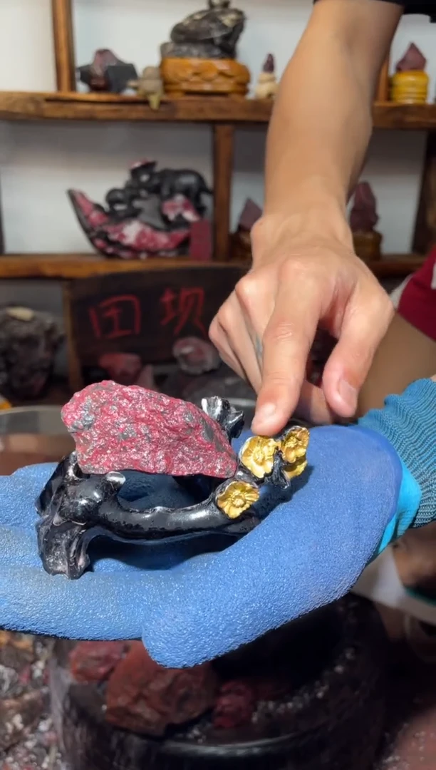 天然辰砂朱砂毛矿石3