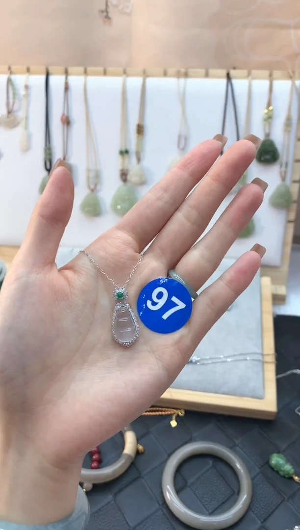 【闪购商品】石英质玉颈饰银S925镶嵌吊坠4