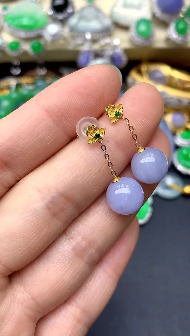 18K金镶嵌翡翠耳饰136 -中国好珍宝