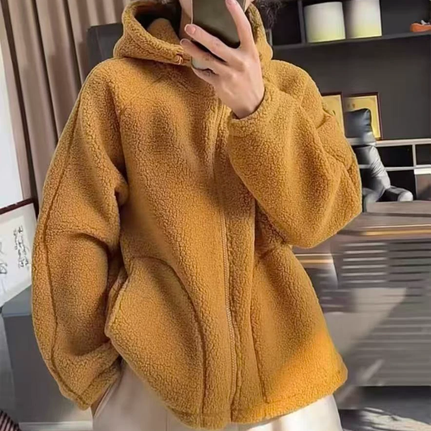 【冰冰一号店】89217-3 #连帽颗粒绒复合奥粒绒外套休闲加厚保暖