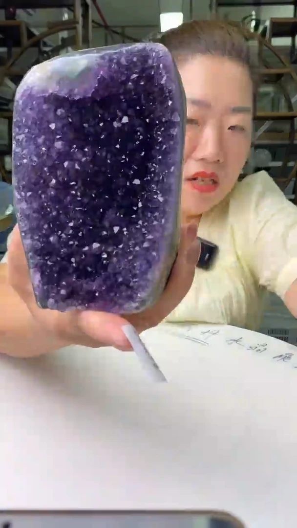 水晶珠宝半成品未镶嵌紫晶洞D296
