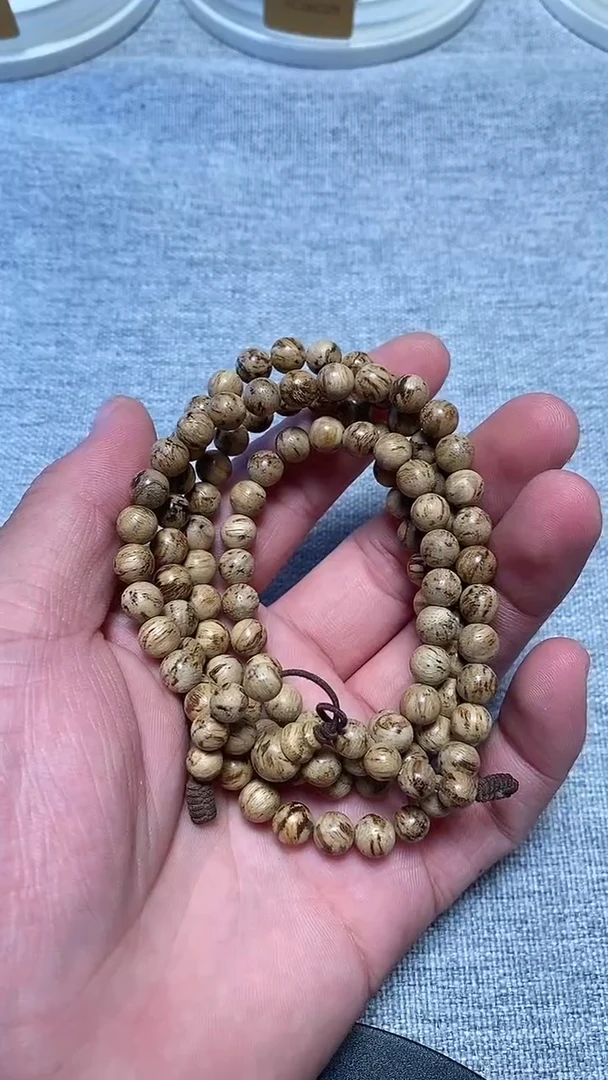 沉香手串战****昂TC09001沉香天然野达拉干鹧鸪斑多圈