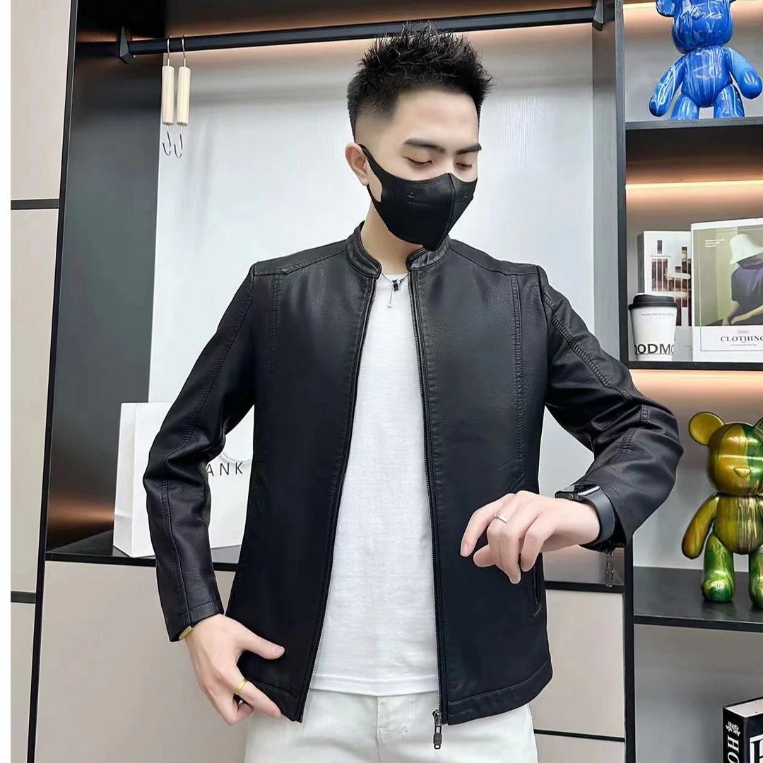 【立领款】2025时尚休闲款式皮夹克百搭潮流外套春季新款男士春秋