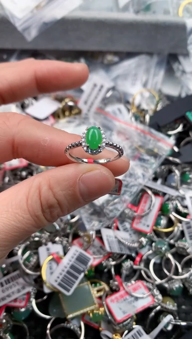 银S925镶嵌戒指翡翠1                          5