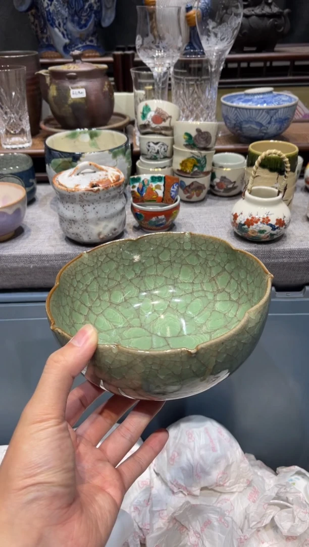 瓷片粗陶冰裂大钵