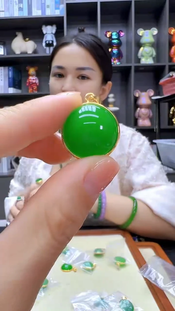 翡翠14K金镶嵌颈饰丹丹diy劲饰