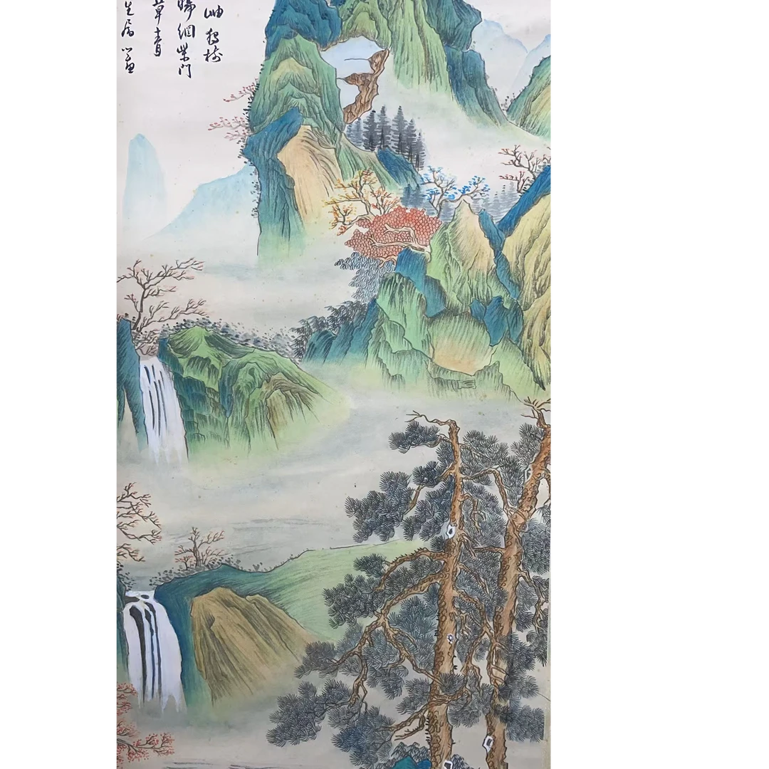浦老 款 绘画山水立轴90*42平尺3.4