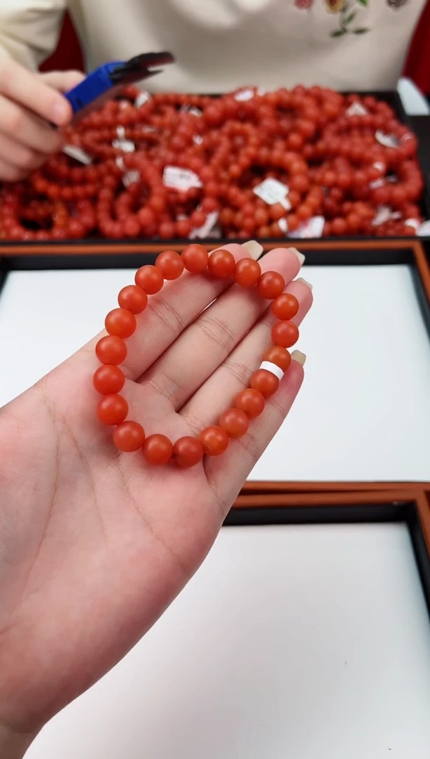 【闪购商品】南红玛瑙手串未镶嵌滴水洞哑光9+一条