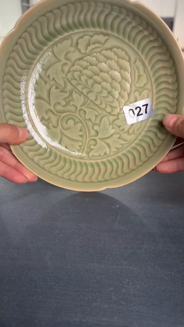 耀州窑仰山塔式牡丹盘027