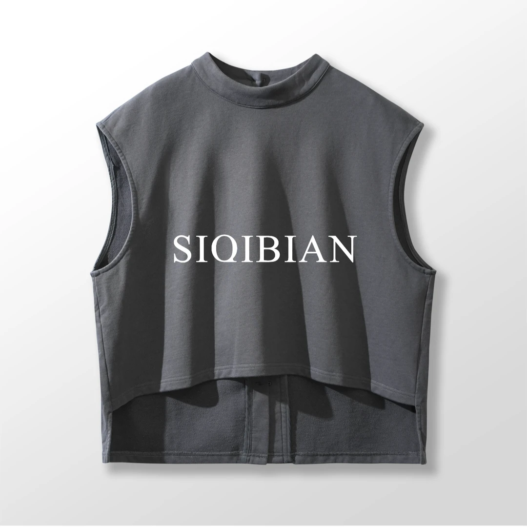 SIQIBIAN ｜25SS春季新品休闲百搭前短后长下摆卫衣短袖-YX8044