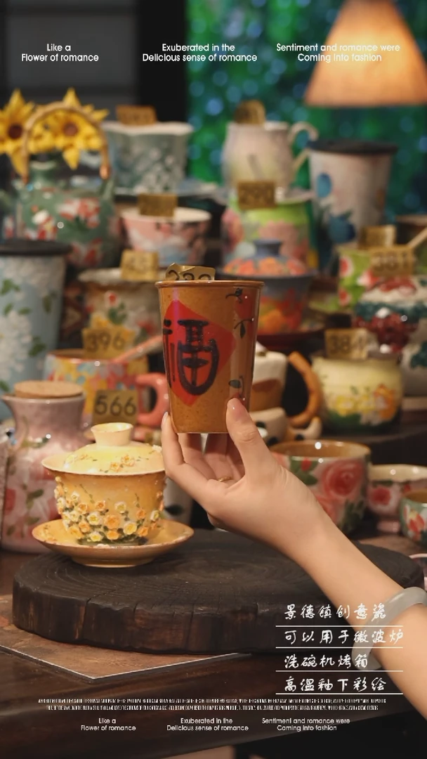 陶瓷景德镇高温釉下彩手工手绘款式