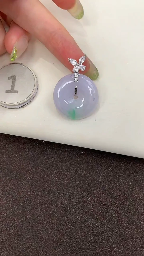 颈饰银S925镶嵌翡翠天然缅甸a货翡翠(多样性发其一