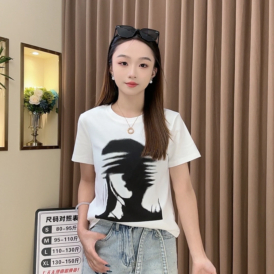 【艺术画像】5061#夏季新款短袖T恤女显瘦休闲时尚圆领百搭