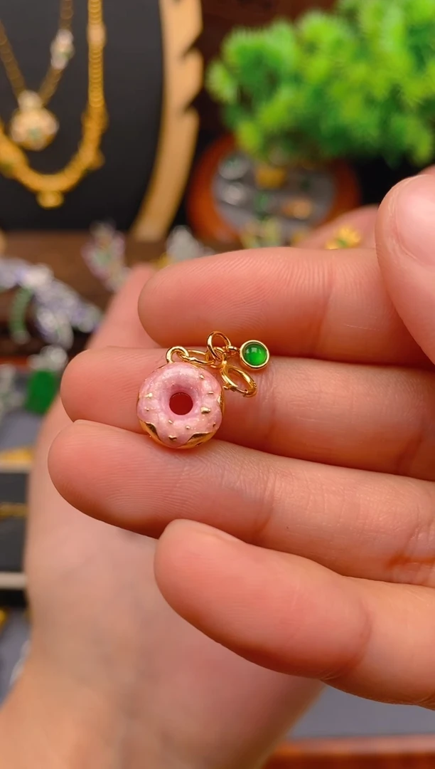 【闪购商品】翡翠吊坠(不含链)银S925镶嵌甜甜圈