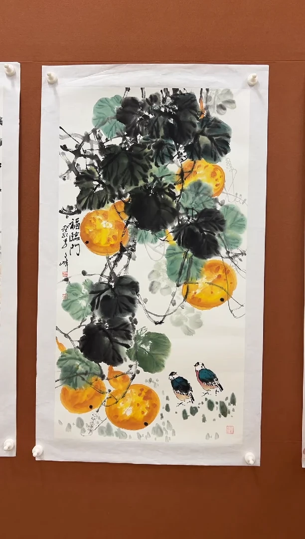 国画李文峰三尺整张花鸟