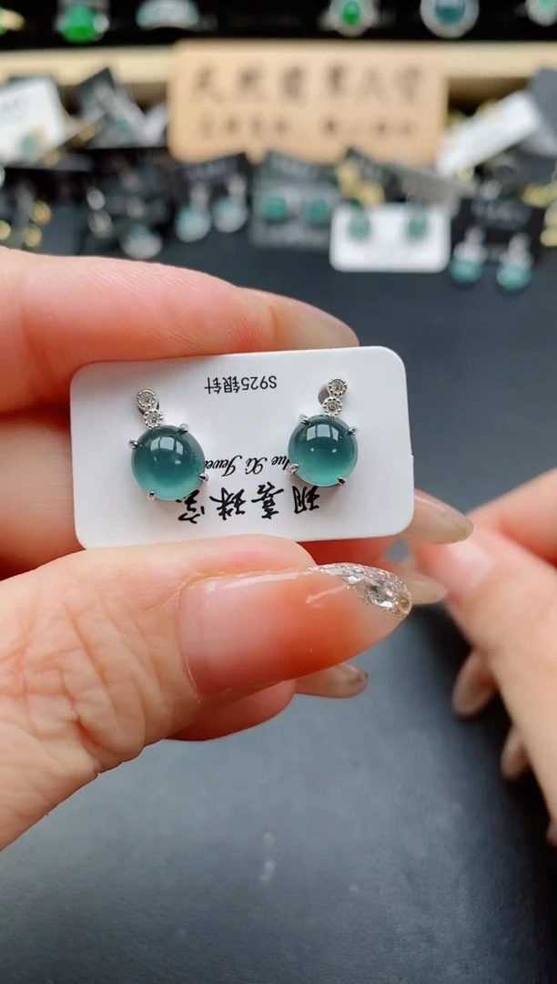 银S925镶嵌戒指翡翠1
