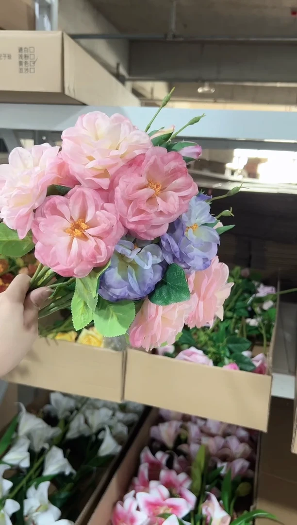 2枝浅粉1枝深粉1枝紫色月季