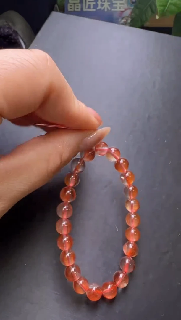 手串未镶嵌水晶红胶花手串8m+ M51200X