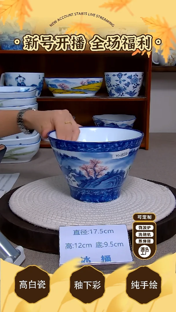 碗景德镇手绘釉下彩陶瓷-陶源匠心