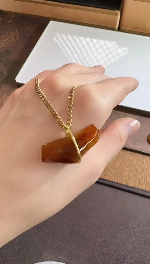 吊坠(不含链)18K金镶嵌翡翠吊坠