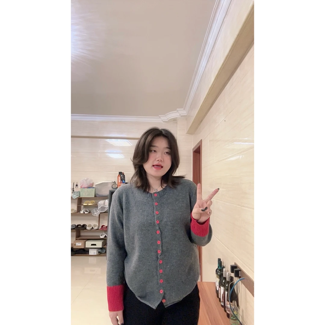 640-4 #2025春冬新款显瘦大码毛衣针织开衫上衣长袖网红