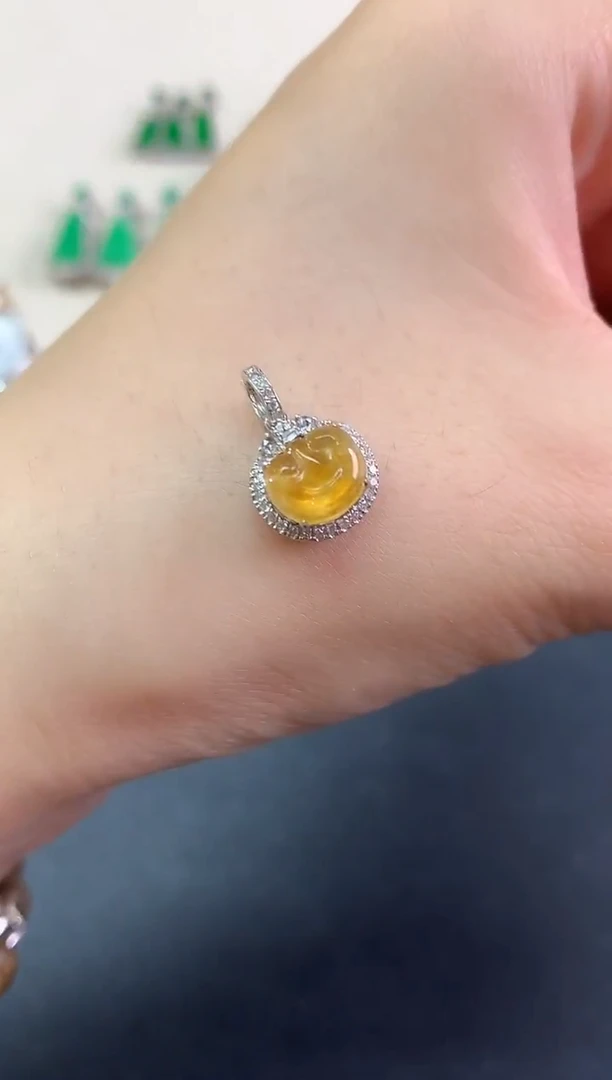 吊坠(不含链)18K金镶嵌翡翠吊坠(不含链)|2800多样性发其一