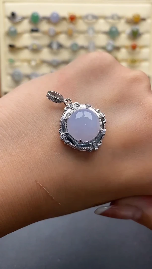 银S925镶嵌戒指翡翠5555555+8