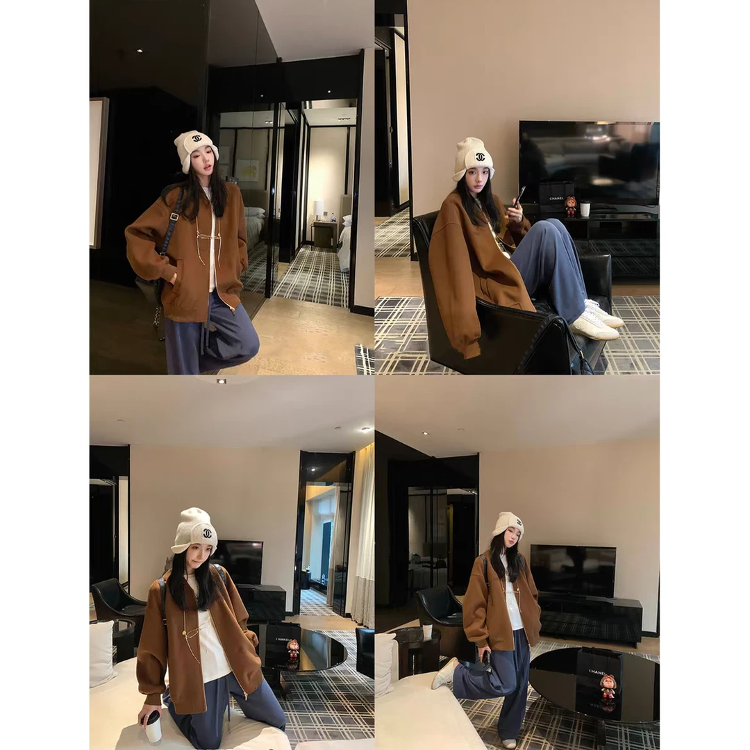双面呢棒球服外套女Q 9362#