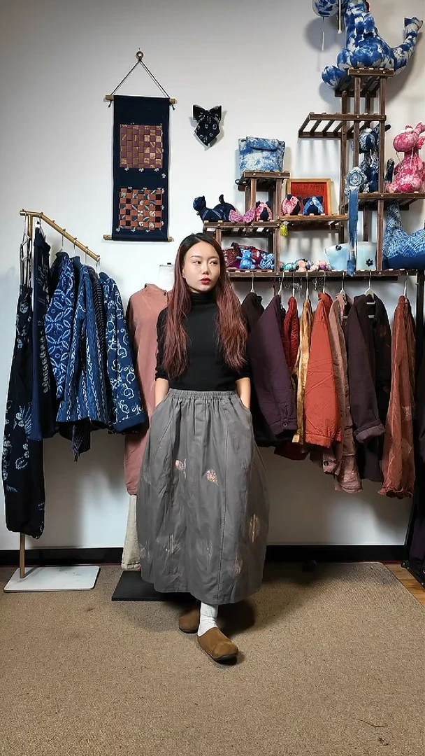 半裙植物热印版灰色