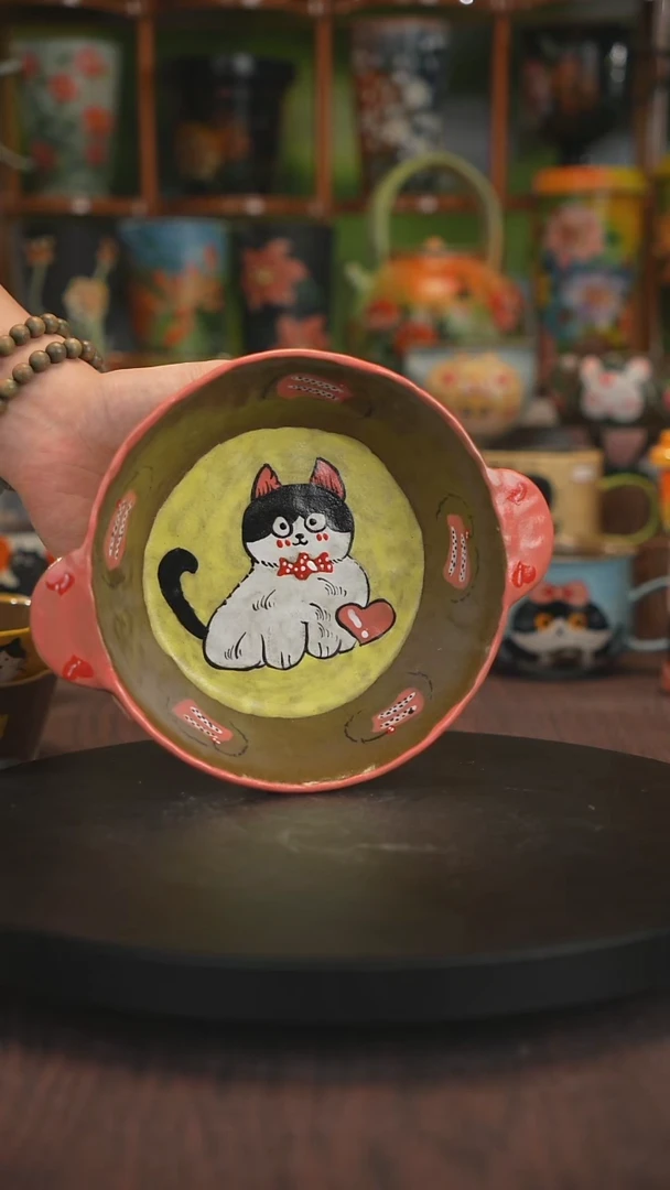 紫砂油画手绘釉下彩
