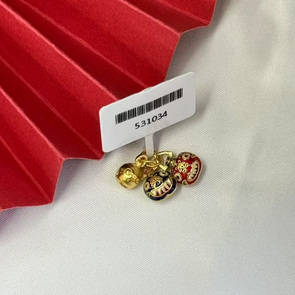 【小鹏黄金】足金999珐琅吞金兽一家三口吊坠1.28  1.29