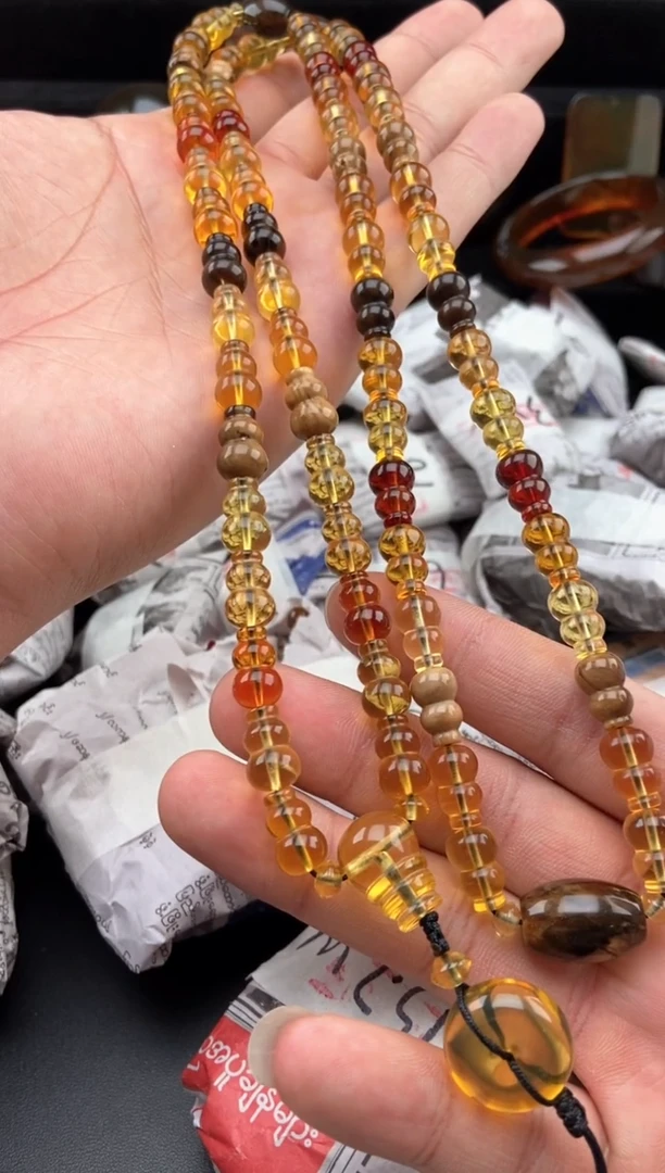 【闪购商品】琥珀手链未镶嵌多宝葫芦珠项链