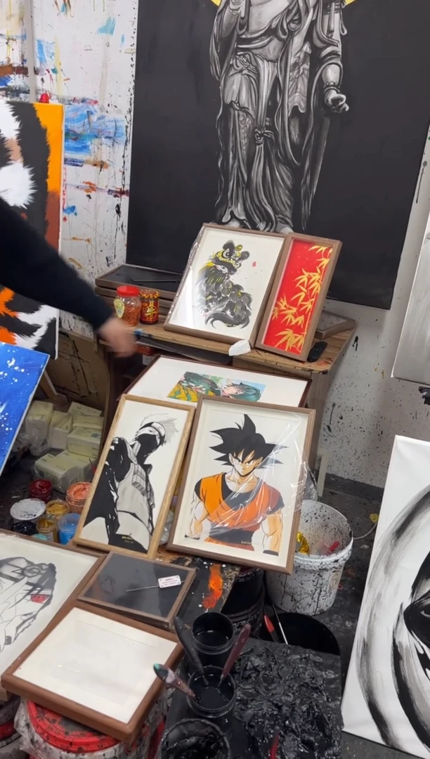 【闪购商品】丙烯画尘薇老师悟空摆台