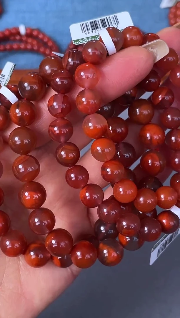 未镶嵌手串南红玛瑙N05凉山瓦西料火焰单圈多样性发其一