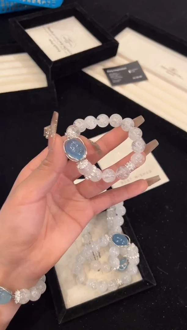 【闪购商品】水晶手链合金白阿赛手链x1276