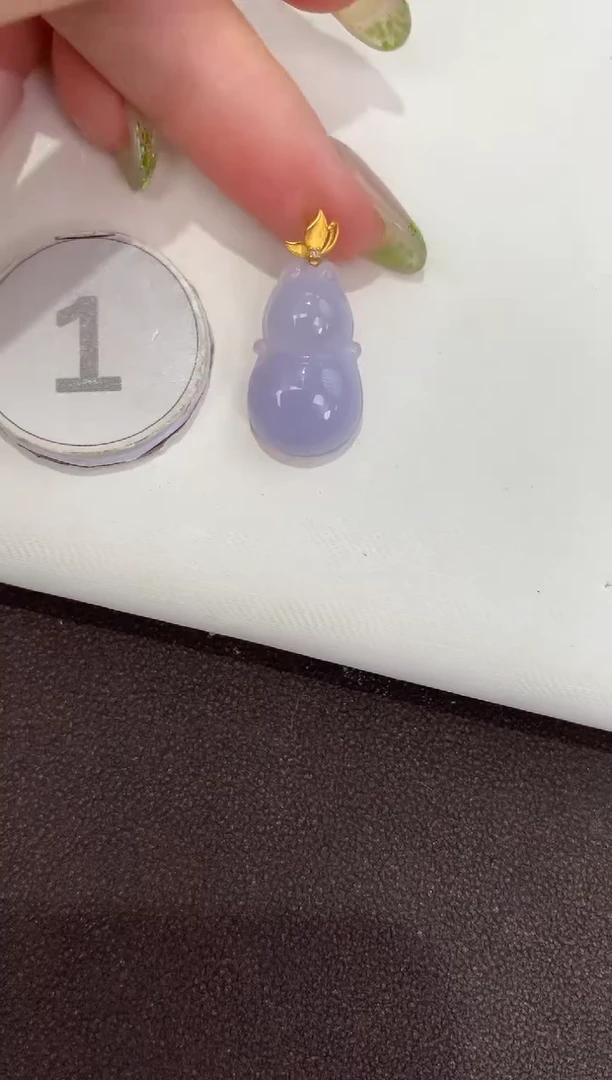 颈饰18K金镶嵌翡翠天然缅甸a货翡翠