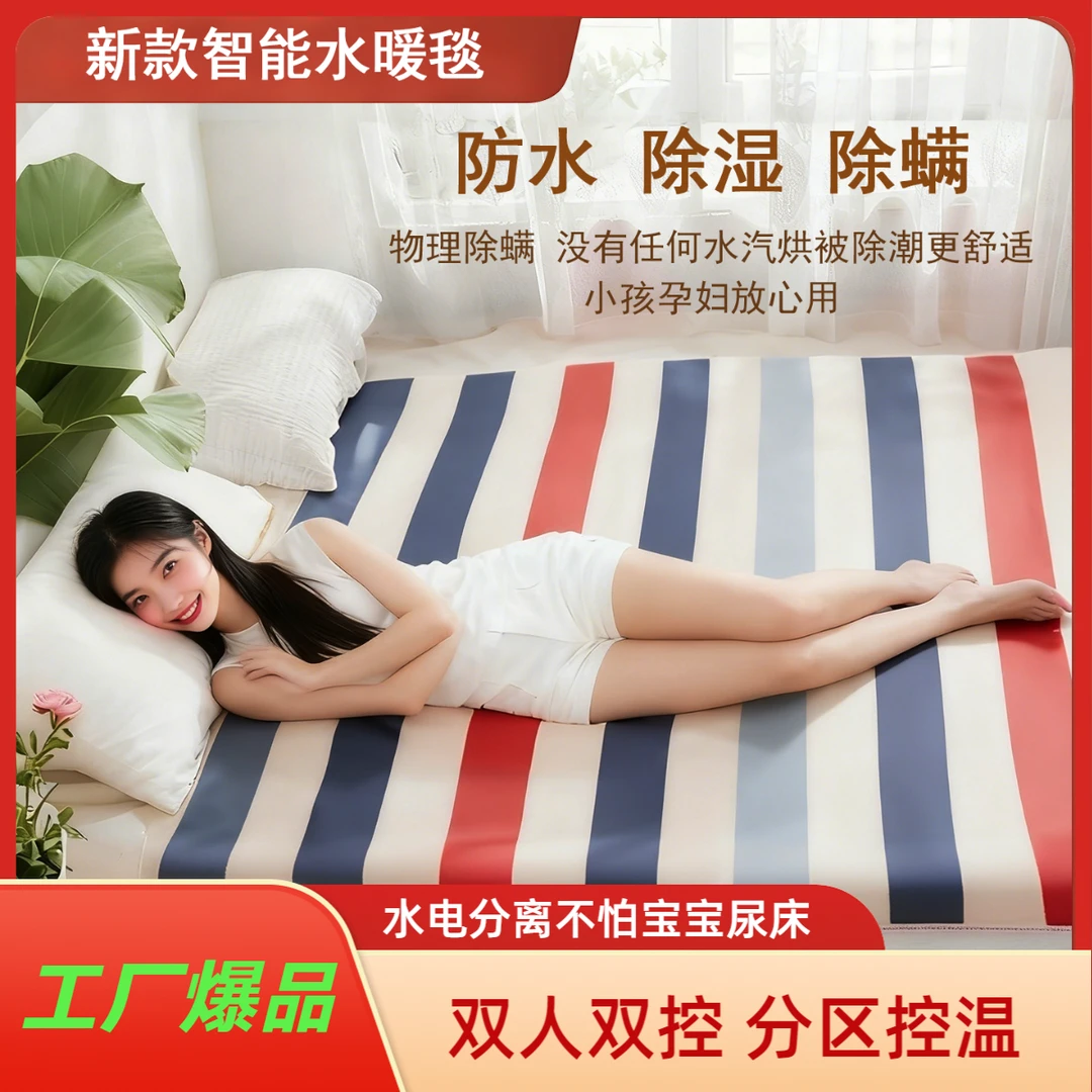 水循环水暖毯水暖电热毯双人双控调温水电分离电褥子水暖毯