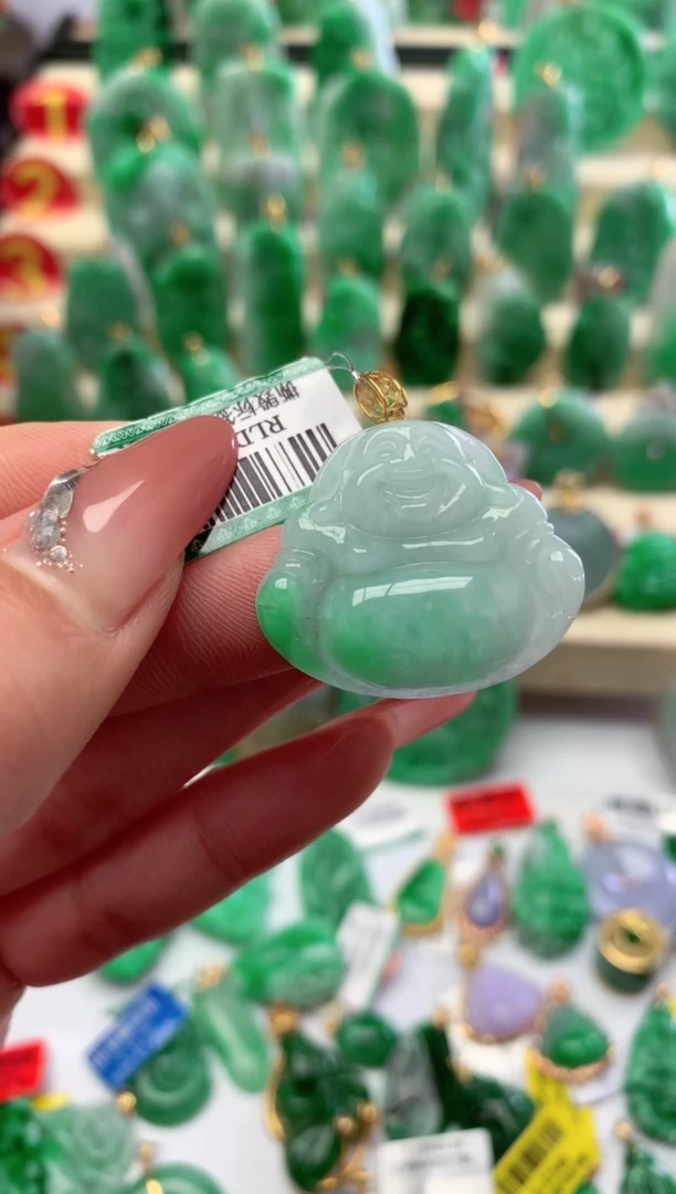 【闪购商品】翡翠颈饰18K金镶嵌挂件