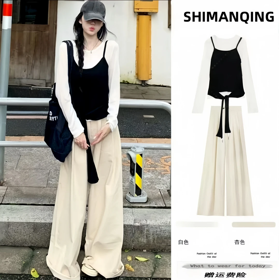 孕妇装2025春秋新款韩版洋气时尚假两件上衣穿搭高级感孕妈工装裤