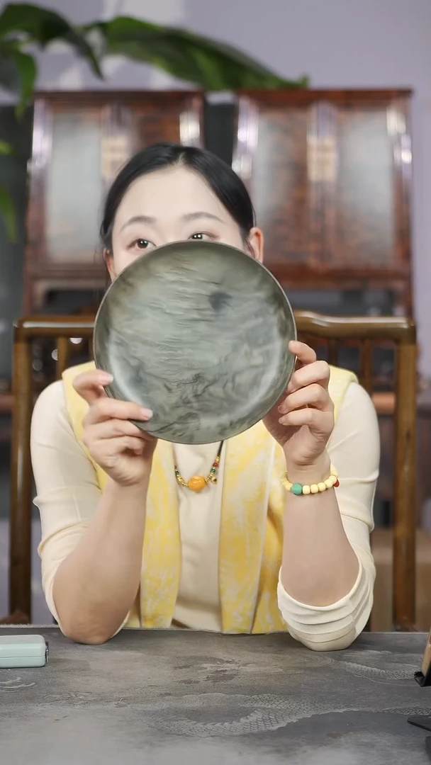 金丝楠满花云彩水波果盘15