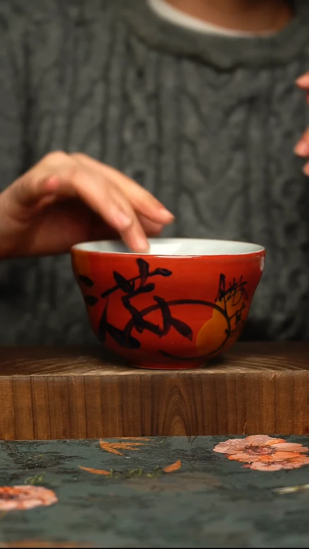 杯釉下彩手工手绘同款陶器