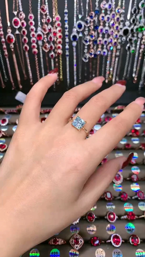 【闪购商品】海蓝宝石戒圈银S925镶嵌8金