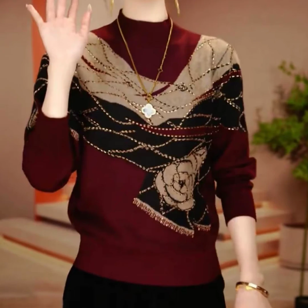 秋冬新款半高领毛衣长袖常规中厚款保暖加厚亲肤舒适日常休闲针织