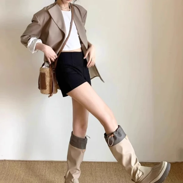 防滑水鞋户外雨靴高筒骑士长靴厚底长筒靴女夏季薄款靴子