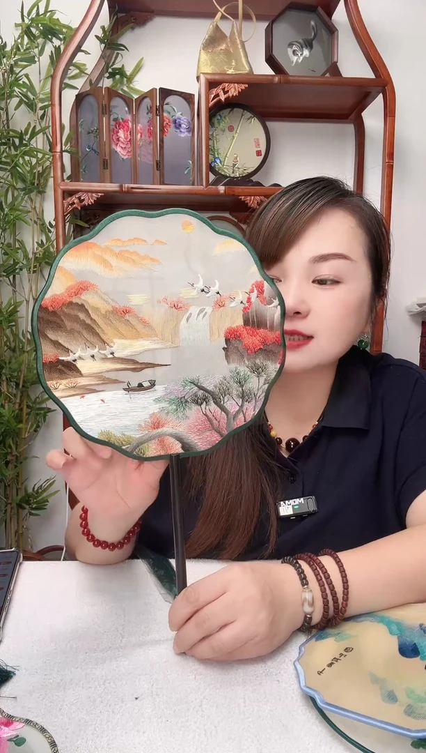 刺绣团扇-双面绣花